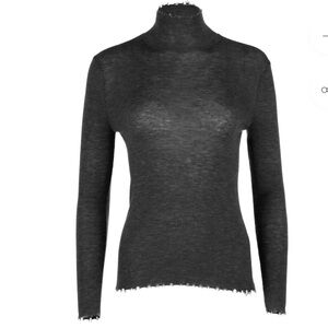 DANNIJO Sienna turtleneck black Xs extra small long sleeve wool top shirt